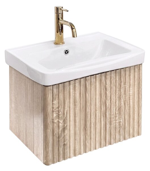 Dulap de baie cu lavoar Rea DB85-50-3 Orio Light 50cm