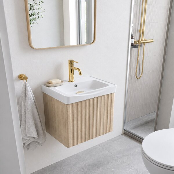 Dulap de baie cu lavoar Rea DB85-50-3 Orio Light 50cm
