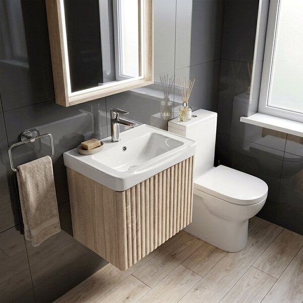Dulap de baie cu lavoar Rea DB85-50-3 Orio Light 50cm