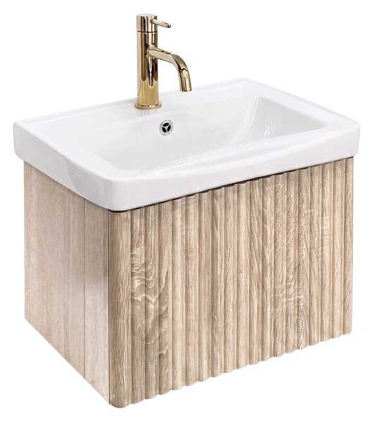 Dulap de baie cu lavoar Rea DB85-50-3 Orio Light 50cm
