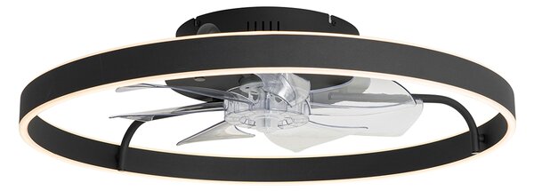 Ventilator de tavan negru 70cm incl. LED Dimmable cu telecomandă - Maddy