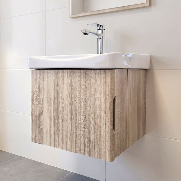 Dulap de baie cu lavoar Rea DB85-50-3 Orio Light 50cm