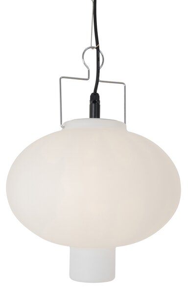 Lampă suspendată pentru exterior albă 35 cm cu priză IP44 - Pion