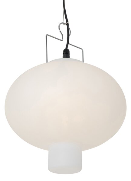 Lampă suspendată pentru exterior albă 35 cm cu priză IP44 - Pion