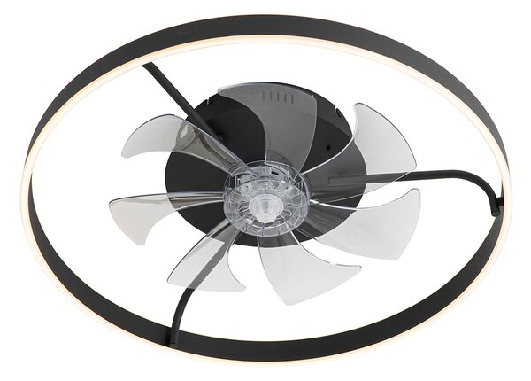 Ventilator de tavan negru 70cm incl. LED Dimmable cu telecomandă - Maddy