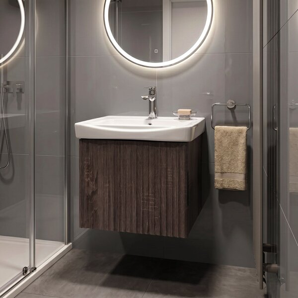 Dulap de baie cu lavoar Rea DB85-50-1 Orio Dark 50cm
