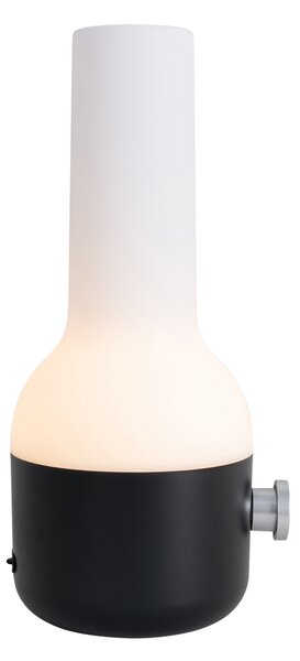 Set de 2 lămpi de masă pentru exterior negru cu alb inclusiv LED reîncărcabil - Haard