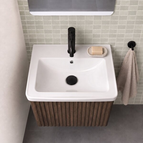 Dulap de baie cu lavoar Rea DB85-50-1 Orio Dark 50cm