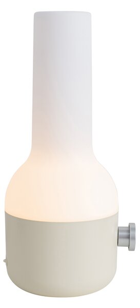 Set de 2 lămpi de masă pentru exterior bej cu alb, inclusiv LED reîncărcabil - Haard