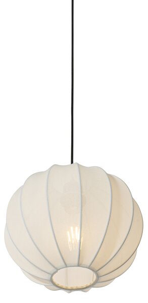 Lampă pandantiv Japandi din mătase albă 30cm - Plu