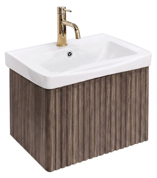 Dulap de baie cu lavoar Rea DB85-50-1 Orio Dark 50cm