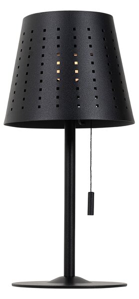 Set de 2 lămpi de masă negre cu LED inclus, reîncărcabile și solare, cu dimmer cu 3 trepte - Ferre