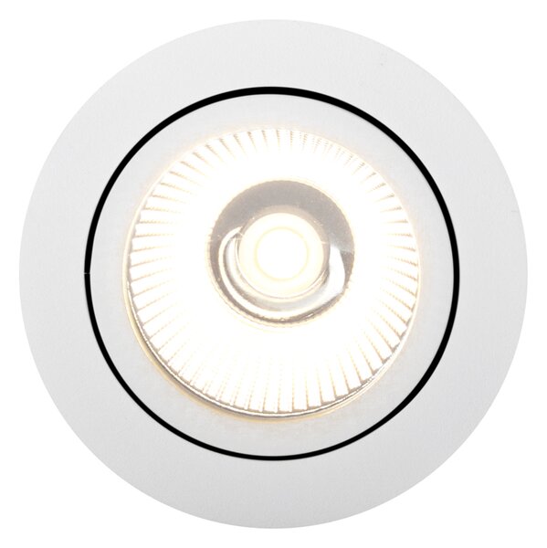 Set de 6 spoturi încastrate albe 9,5 cm, inclusiv LED 1300 lm, cu dimmer IP65 - Gaius