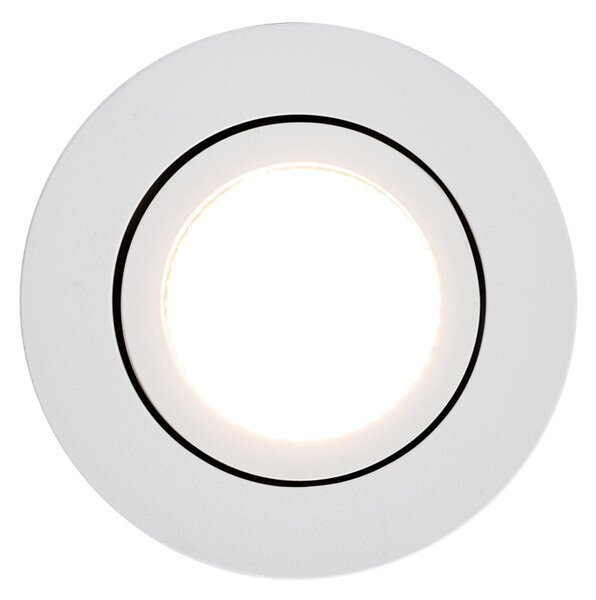 Set de 6 spoturi încastrate albe 6,8 cm, inclusiv LED 545 lm, cu dimmer IP65 - Gaius