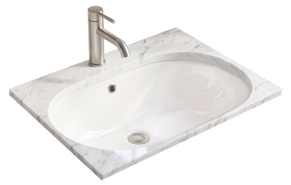 Rea Vena, chiuvetă ovală sub blat, 635×427×205 mm, alb lucios, REA-U3589