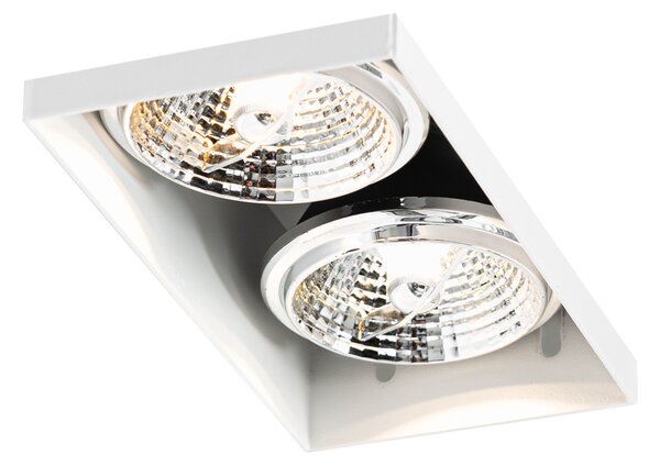 Set de 6 spoturi incastrate albe GU10 70mm 2-lumini fara rama - Oneon