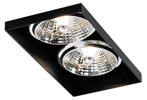 Set de 6 spoturi incastrate negre GU10 70mm 2-lumini fara rama - Oneon