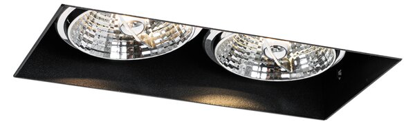 Set de 6 spoturi incastrate negre GU10 70mm 2-lumini fara rama - Oneon