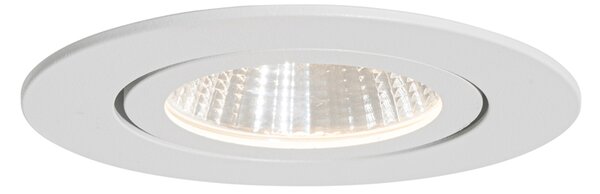 Set de 6 spoturi încastrate albe 6,8 cm, inclusiv LED 545 lm, cu dimmer IP65 - Gaius