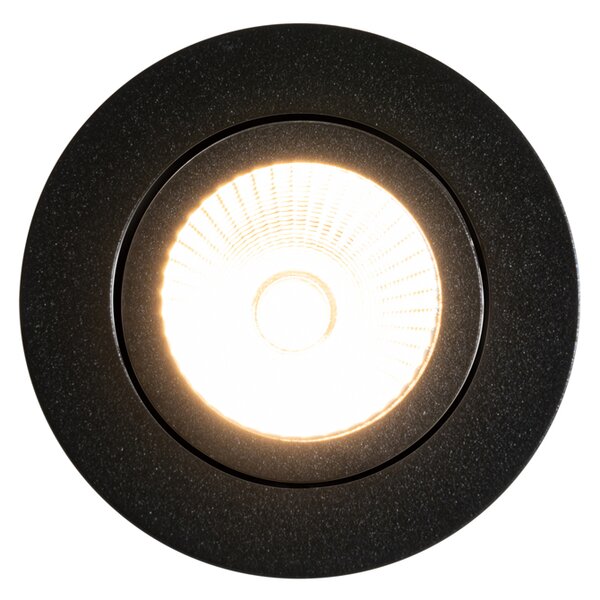 Set de 6 spoturi încastrate negre 6,8 cm, inclusiv LED 750 lm, cu dimmer IP65 - Gaius