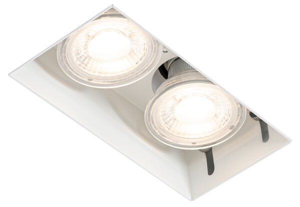 Set de 6 spoturi incastrate albe GU10 50mm 2-lumini fara rama - Oneon