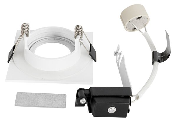 Set de 12 spoturi incastrate albe pătrate GU10 50mm IP44 - Xena