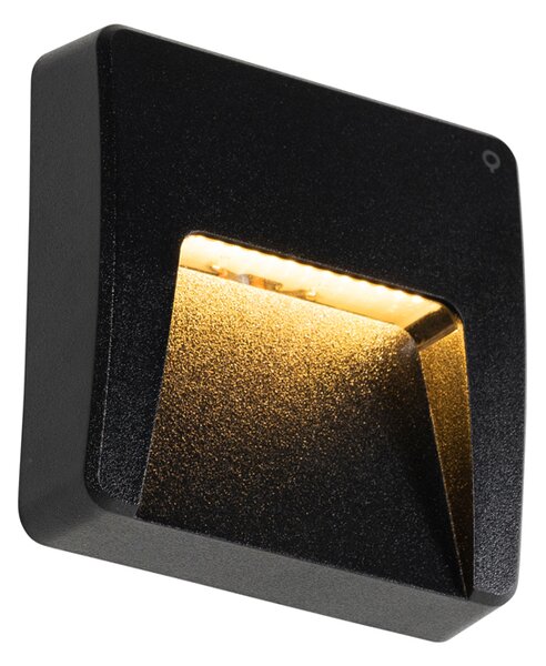 Set 2 Aplice Perete Exterior Patrate Negre cu LED Integrat IP65 - Gem