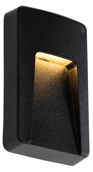 Set 2 Aplice Perete Exterior Negre Dreptunghiulare cu LED Integrat IP65 - Gem