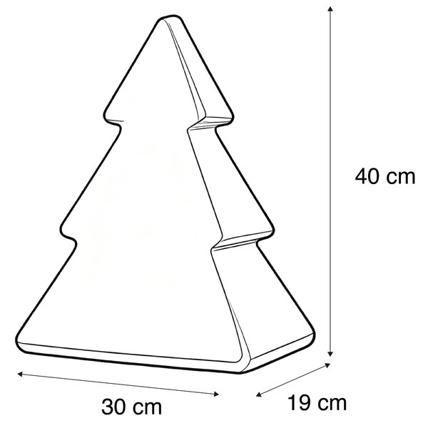 Lampă de podea de Crăciun albă 40cm cu LED solar și RGBW reîncărcabil - Pinus