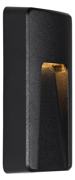Set 2 Aplice Perete Exterior Negre Dreptunghiulare cu LED Integrat IP65 - Gem