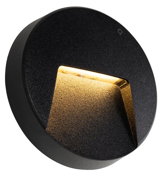 Set 2 Aplice Rotunde Negre pentru Exterior cu LED Integrat IP65 - Gem