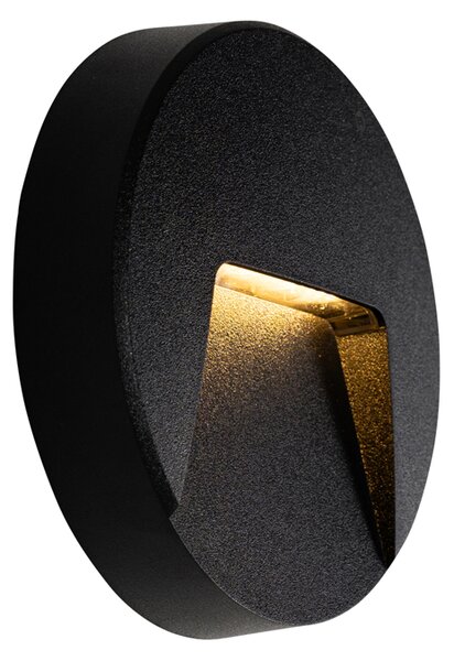 Set 2 Aplice Rotunde Negre pentru Exterior cu LED Integrat IP65 - Gem