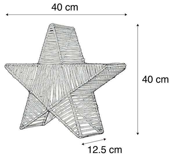 Lampă de podea de Crăciun maro 40cm cu LED inclus, reîncărcabilă IP54 - Sisine