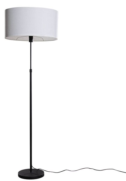 Lampă de podea neagră cu abajur oval din in alb 50cm - Parte