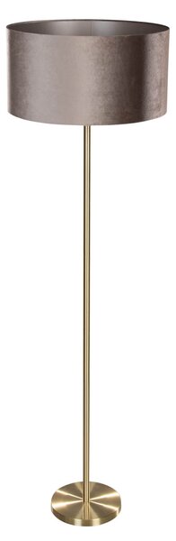 Lampă de podea din alamă cu abajur din catifea taupe 50cm - Simplo