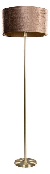 Lampă de podea din alamă cu abajur din velur cu imprimeu crocodil 50cm - Simplo