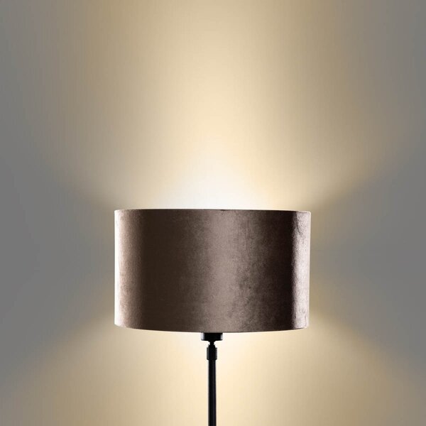 Lampă de masă neagră cu abajur de catifea maro 35cm - Parte
