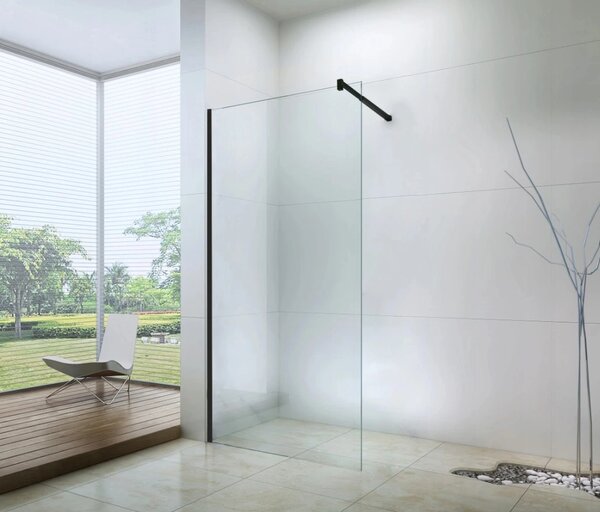 Paravan de duș Mexen WALK-IN, sticlă 6 mm, 50 cm, profil negru, sticlă transparentă, 850-050-000-70-00
