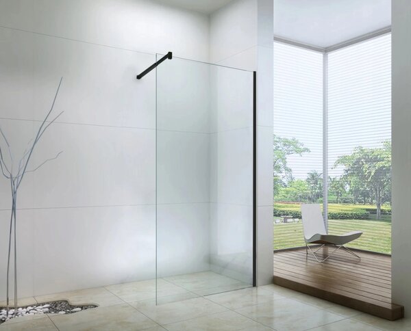 Paravan de duș Mexen WALK-IN, sticlă 6 mm, 50 cm, profil negru, sticlă transparentă, 850-050-000-70-00