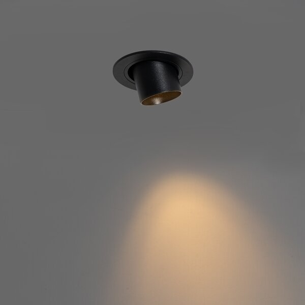 Set de 6 spoturi încastrate negre GU10 35mm rotunde înclinabile - Installa