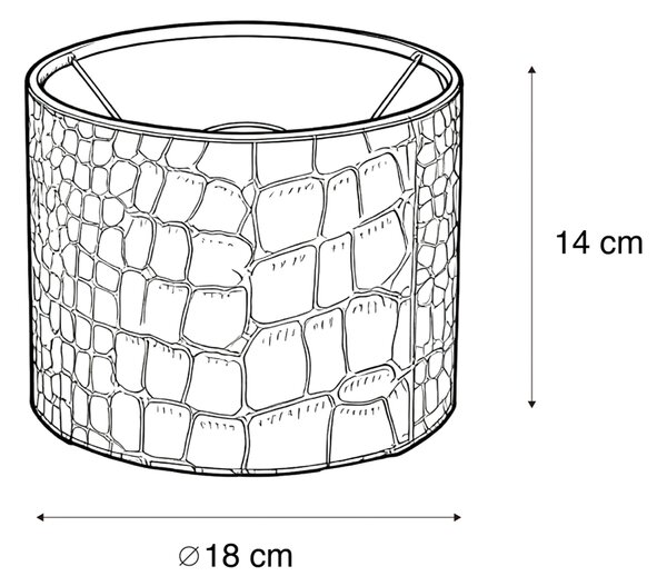 Abajur din catifea cu design de crocodil și interior auriu 18/18/14