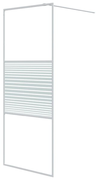 Perete de duș walk-in, alb, 80x195 cm, sticlă ESG transparentă