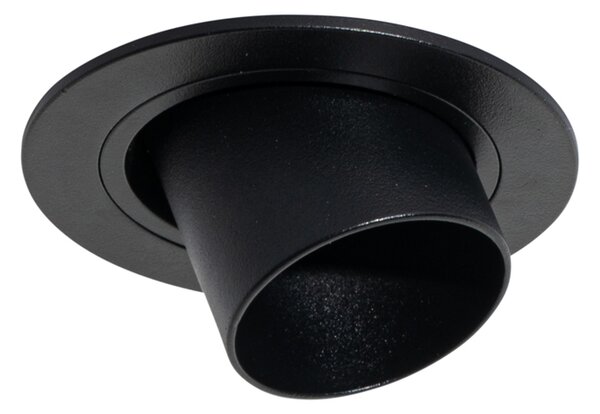 Spot modern integrat negru GU10 35mm rotund inclinabil - Installa