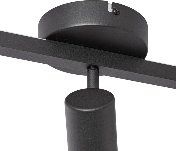 Spot de plafon negru GU10 50mm cu 3 lumini, inclusiv iluminare de fundal și comutator cu 3 căi - Back Up