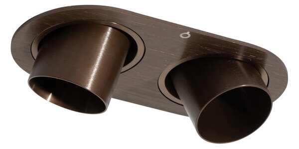 Spot integrat rotunjit bronz închis GU10 35mm orientabil 2 lumini - Installa