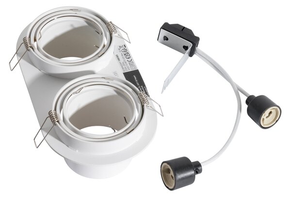 Spot rotund incastrat alb GU10 70mm inclinabil 2 lumini - Installa
