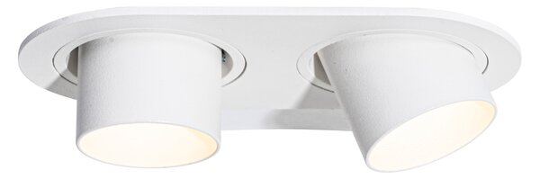 Set de 6 spoturi încastrate albe GU10 35mm înclinabile cu 2 lumini - Installa