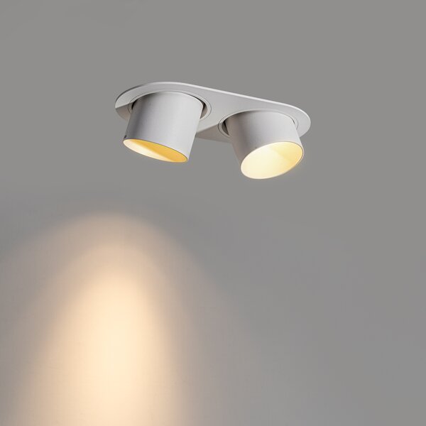 Spot rotund incastrat alb GU10 70mm inclinabil 2 lumini - Installa