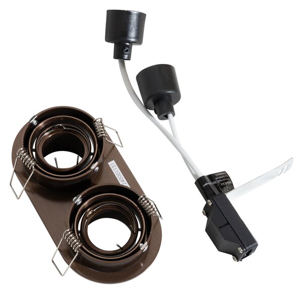 Spot integrat rotunjit bronz închis GU10 35mm orientabil 2 lumini - Installa