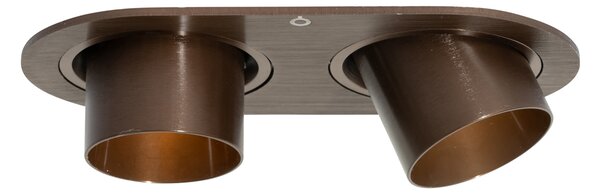 Spot integrat rotunjit bronz închis GU10 35mm orientabil 2 lumini - Installa